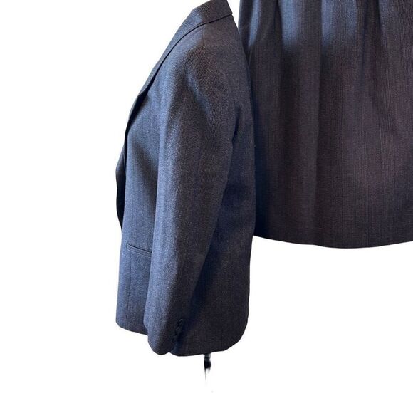 East Bank Ltd Classic Plaid Blue Grey Womens Skirt Jacket Suit 10 - Picture 11 of 15